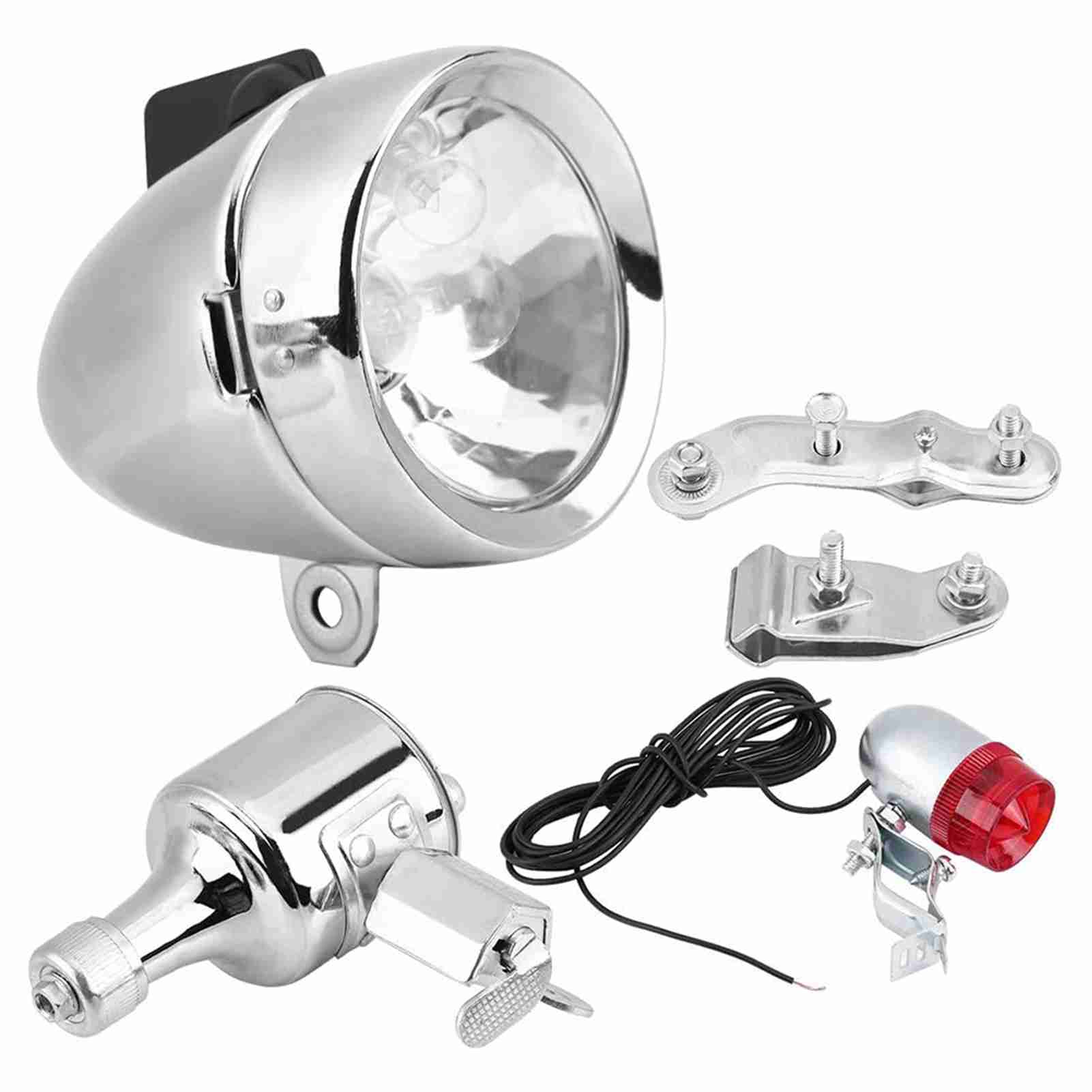 Bike Dynamo Light - 12V 6W Friction Dynamo Generator Headlight
