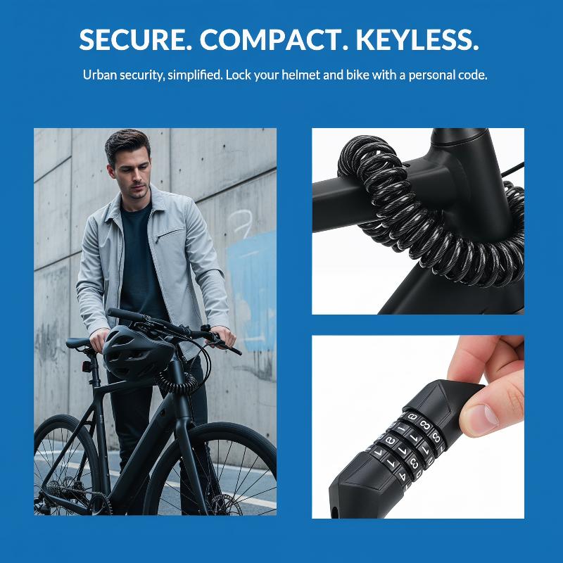 Motorcycle Helmet Lock Cable 4 - огляд і ціна Bicycle Helmet
